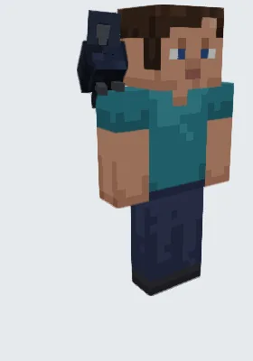 Персонаж Minecraft с вороном на плече — питомец «Ворон»